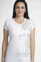 Women’s Foil Printed Casual T-Shirt