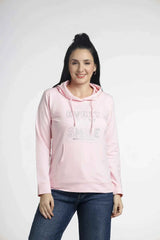 Women’s Chest Printed Hooded Sweatshirt
