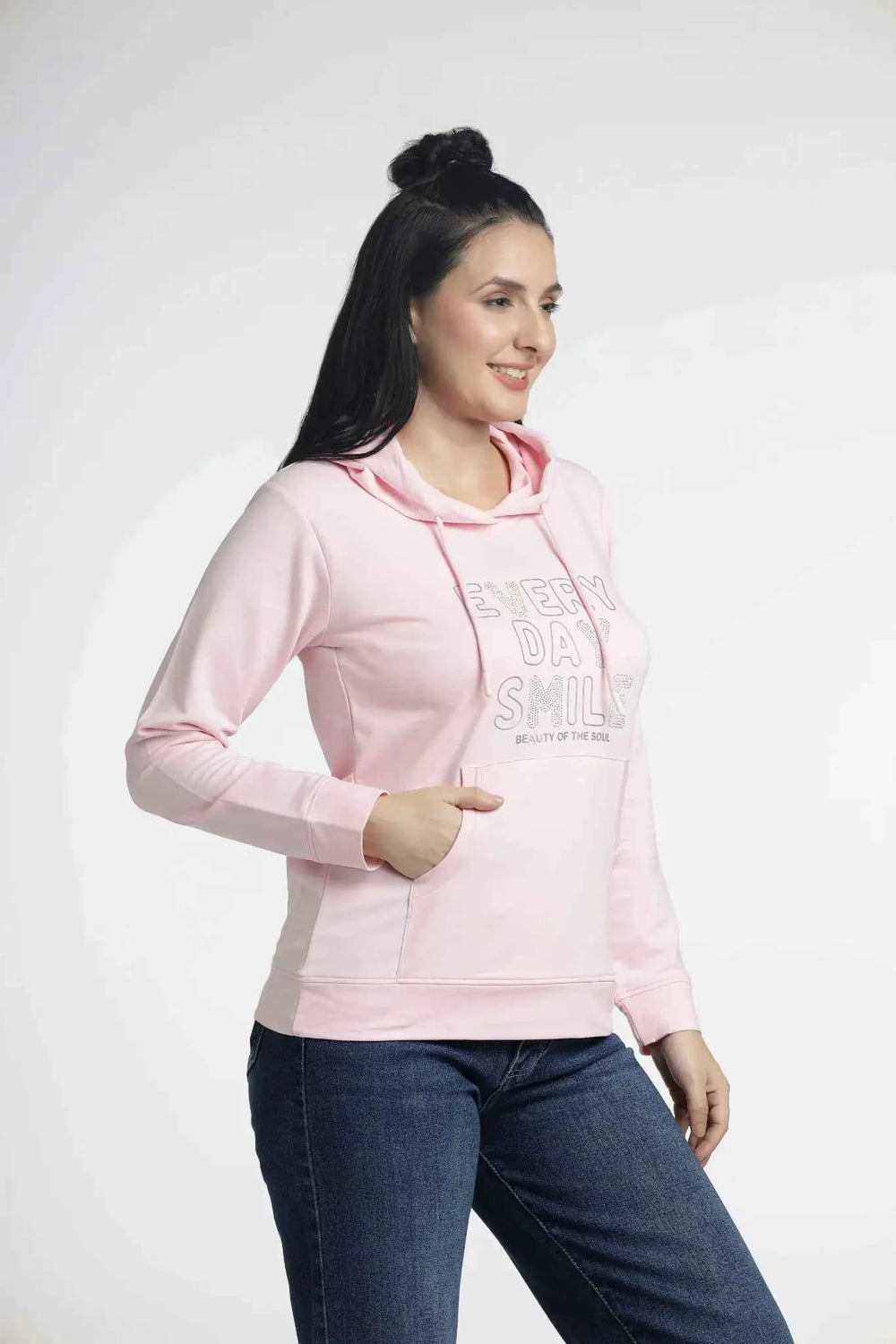 Women’s Chest Printed Hooded Sweatshirt