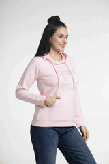 Women’s Chest Printed Hooded Sweatshirt
