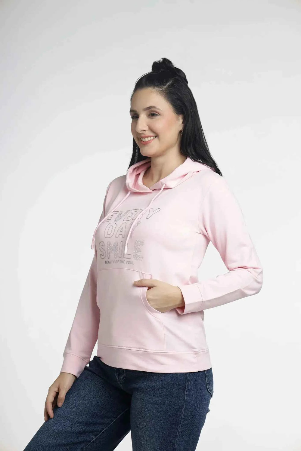 Women’s Chest Printed Hooded Sweatshirt