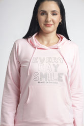 Women’s Chest Printed Hooded Sweatshirt