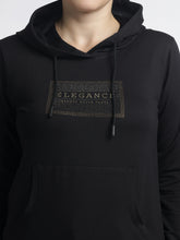Women’s Black Printed Hoodie