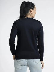 Women's Embellished Navy Blue Sweatshirt - Stylish Comfort for Every Occasion - ASTRON