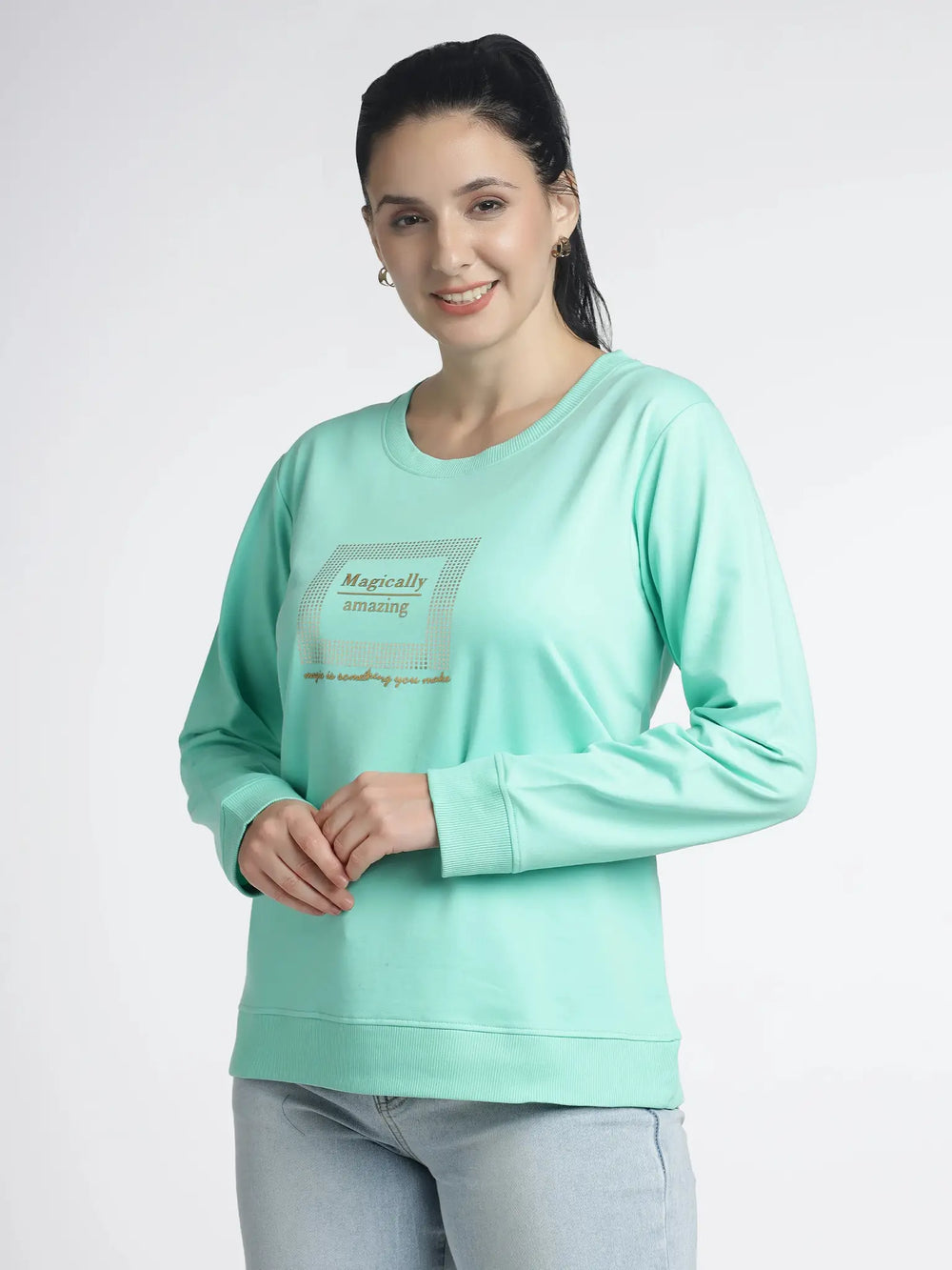 Womens Printed Sweatshirt with Magically Amazing Design - ASTRON