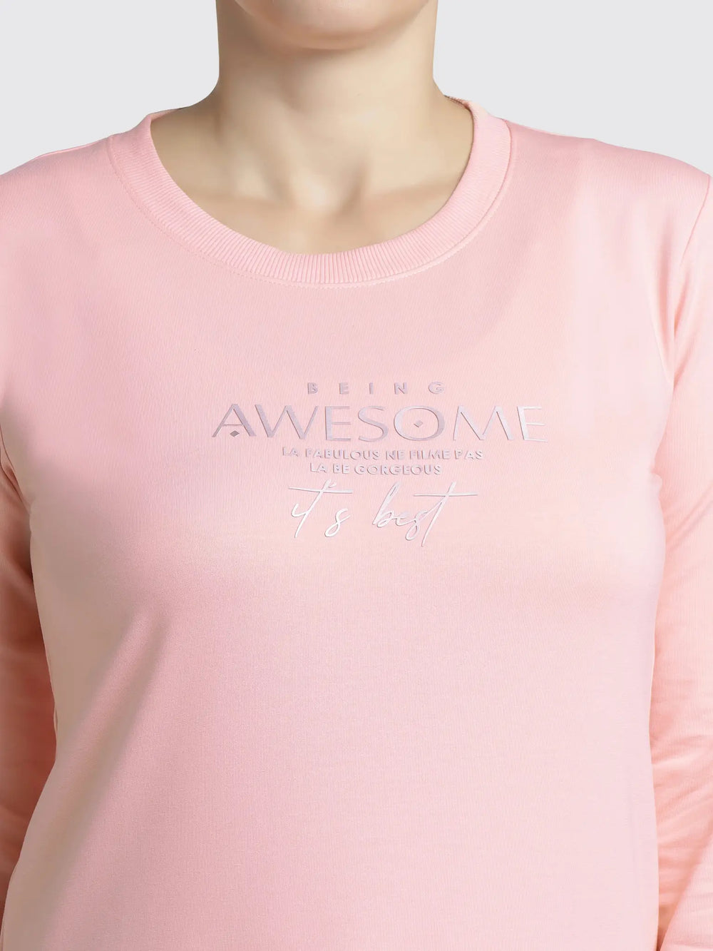 Womens Printed Sweatshirt - Being Awesome - ASTRON