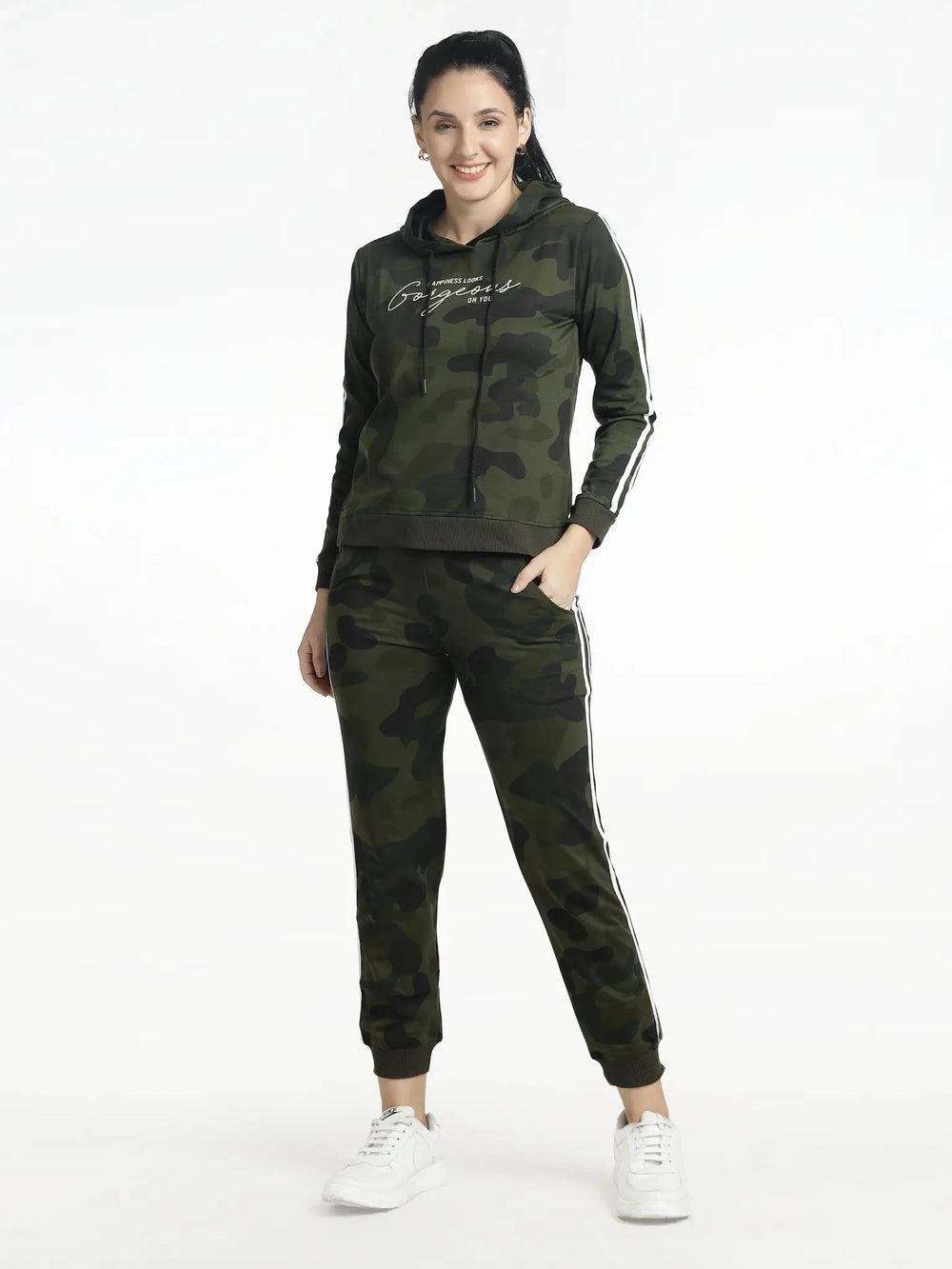Women's Camouflage Tracksuit Set - Printed Hoodie & Jogger Set - ASTRON