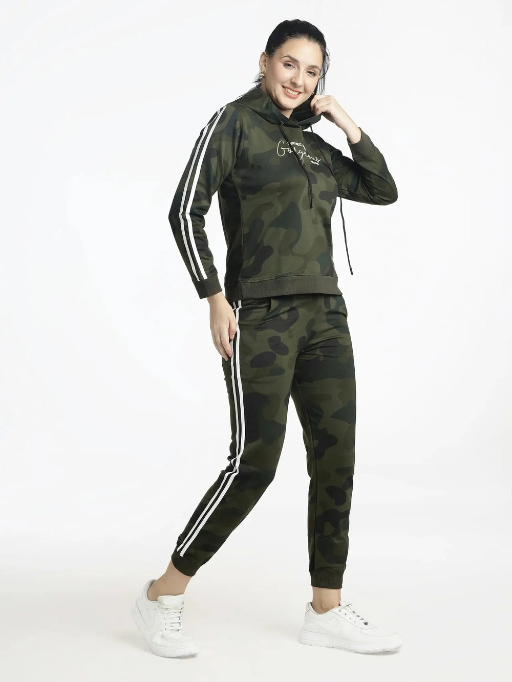 Women's Camouflage Tracksuit Set - Printed Hoodie & Jogger Set - ASTRON