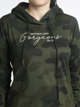 Women’s Tracksuit Set-Camouflage Printed Hoodie & Jogger Set