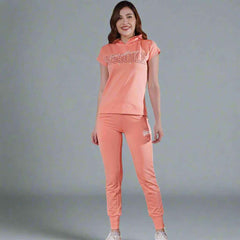 Hoodie Co-ord Set With Cap Sleeves For Women
