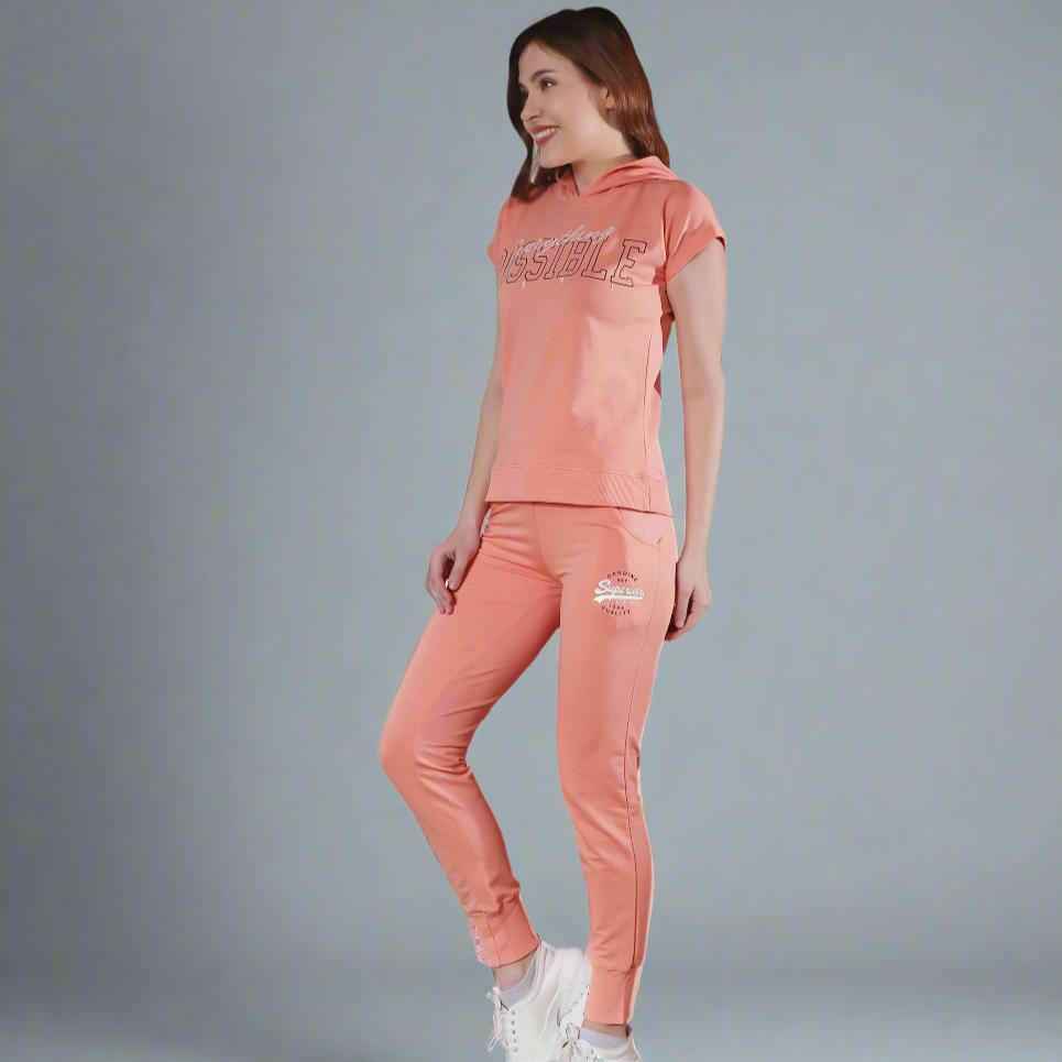 Hoodie Co-ord Set With Cap Sleeves For Women