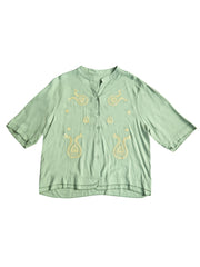 Astron – Shirt with Golden Paisley Embroidery
