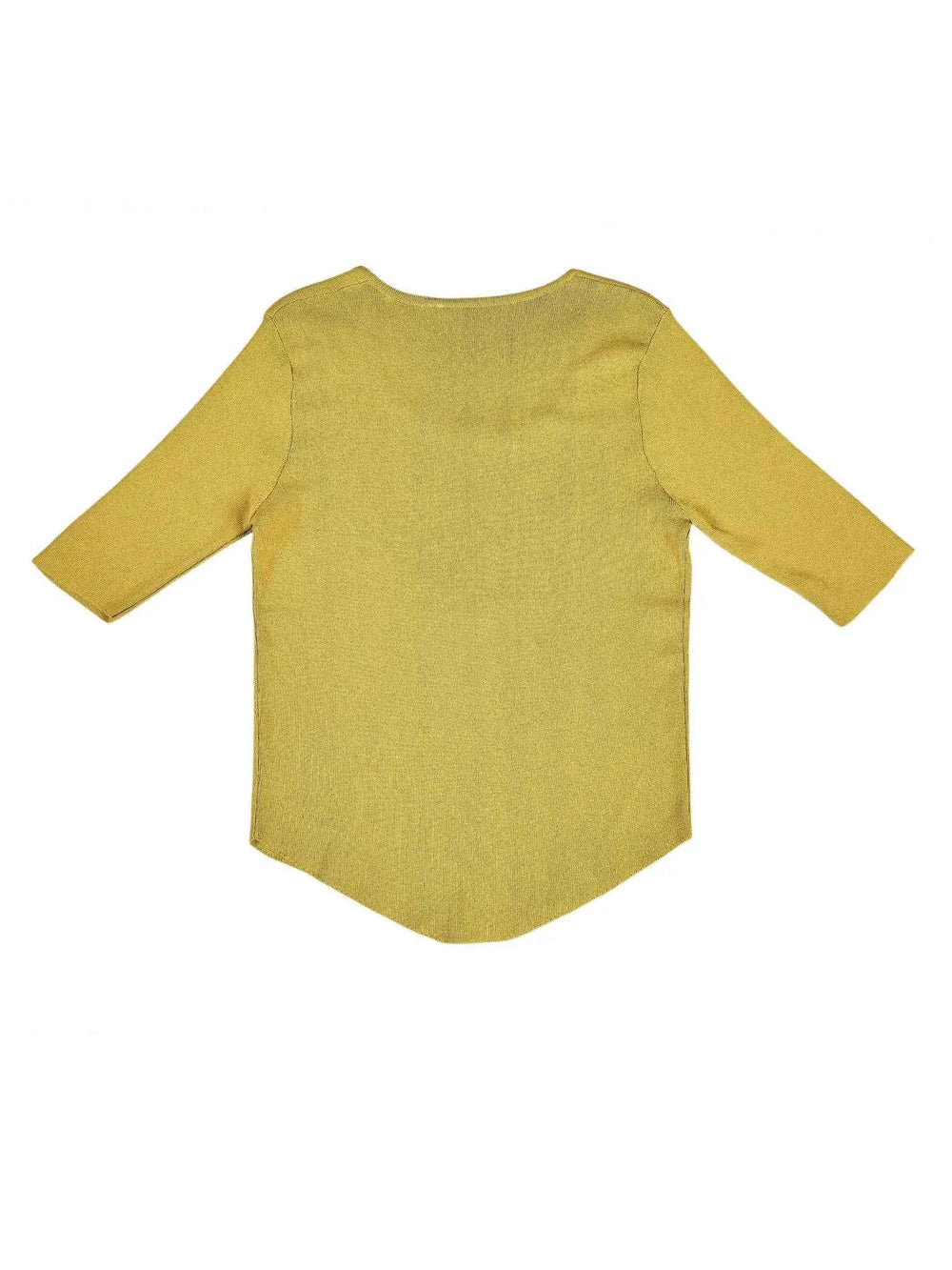 Astron – Olive Green Ribbed Knit Henley Top