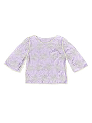 Astron – Crop Top with White Floral Embroidery
