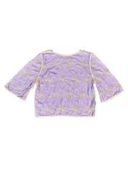 Astron – Crop Top with White Floral Embroidery