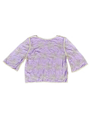 Astron – Crop Top with White Floral Embroidery