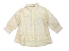 Astron – Lace Shirt with Geometric Floral Overlay