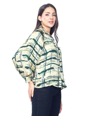 Astron – Green Printed Long Sleeves Shirt for Women