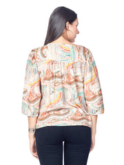 Astron – 3/4 Sleeve Printed Top for Women