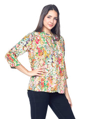 Elegant blouse featuring stylish pleated sleeves, perfect for sophisticated formal occasions and professional settings.