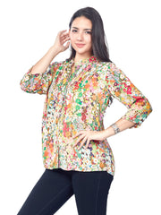 Elegant blouse featuring stylish pleated sleeves, perfect for sophisticated formal occasions and professional settings.