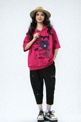 Women’s Oversized Graphic Hoodie T-Shirt