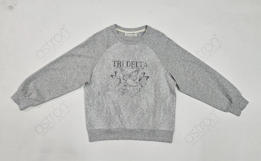 Women’s Printed Butterfly Lace Sweatshirt - ASTRON