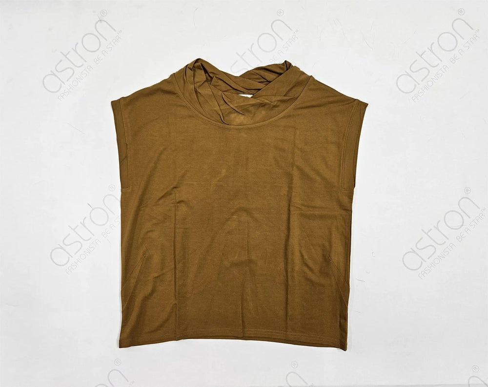Women’s Draped Cowl Neck Casual Top - ASTRON
