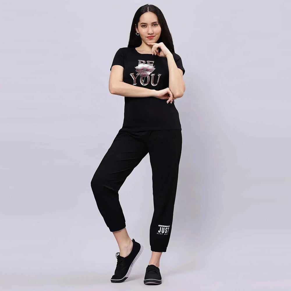 Half Sleeve Round neck Sequence Applied T-shirt