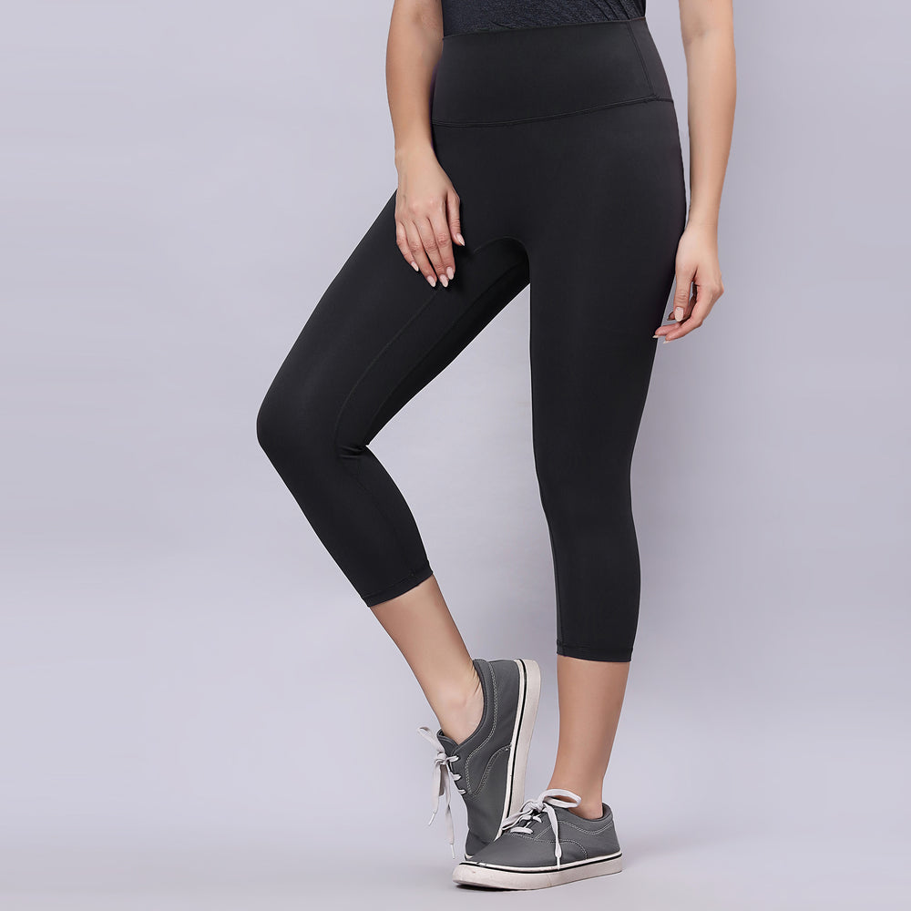 High-Waisted Four Way Highly Stretchable Cropped Leggings.
