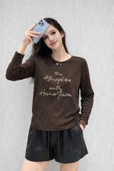 Women’s Printed Casual Long-Sleeve T-Shirt - ASTRON