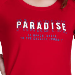 Astron – Raglan Sleeves Printed Cotton T-Shirt for Women