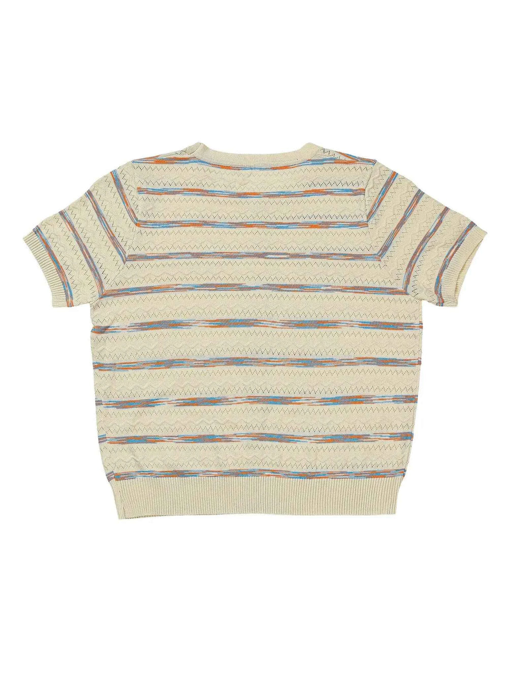 Astron - Cream Knit Top With Multicolored Stripes