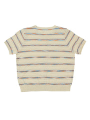 Astron - Cream Knit Top With Multicolored Stripes