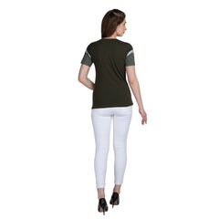 Astron – V-Neck Half Sleeves Cotton T-Shirt for Women