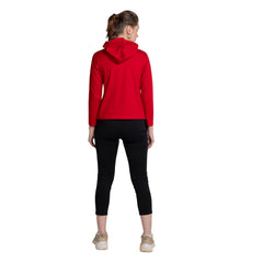 Maroon Long Sleeve Hashtag Hoodie For Ladies