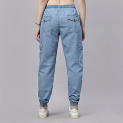 Silky Denim Cargo Jogger Jeans Pant.