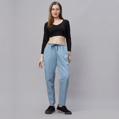 Light Weight Silky Denim Baggy Fit Mid Waist Jeans Pant.