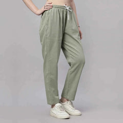 Astron – Tencel Baggy Fit Mid-Waist Pista Green Denim Jeans for Women