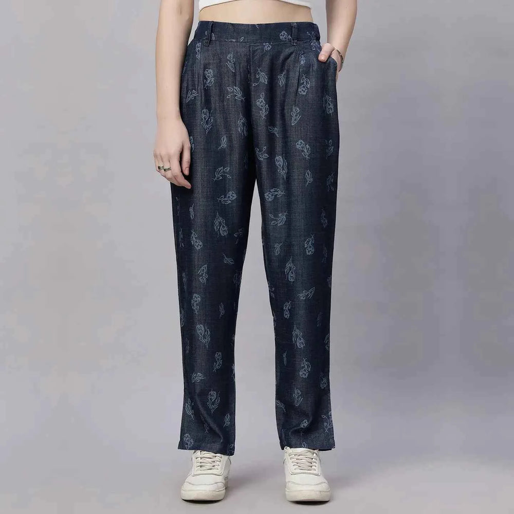 Astron – Printed Korean Fit Silky Denim Jeans for Women