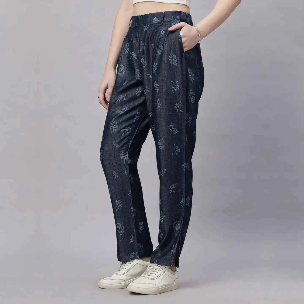 Astron – Printed Korean Fit Silky Denim Jeans for Women