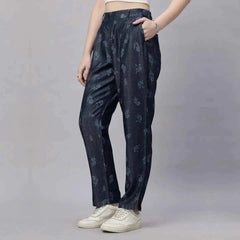 Astron – Printed Korean Fit Silky Denim Jeans for Women