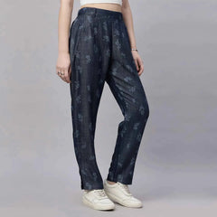 Astron – Printed Korean Fit Silky Denim Jeans for Women