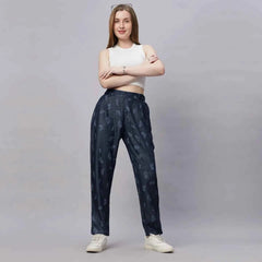 Astron – Printed Korean Fit Silky Denim Jeans for Women
