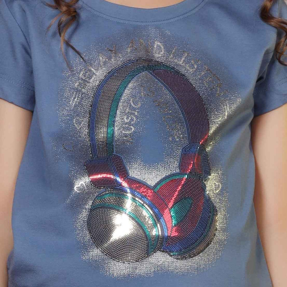 Half Sleeve Round Neck Girls T-shirt