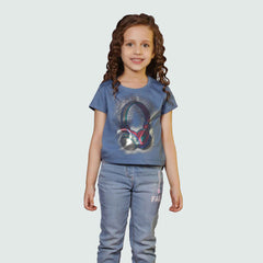 Half Sleeve Round Neck Girls T-shirt