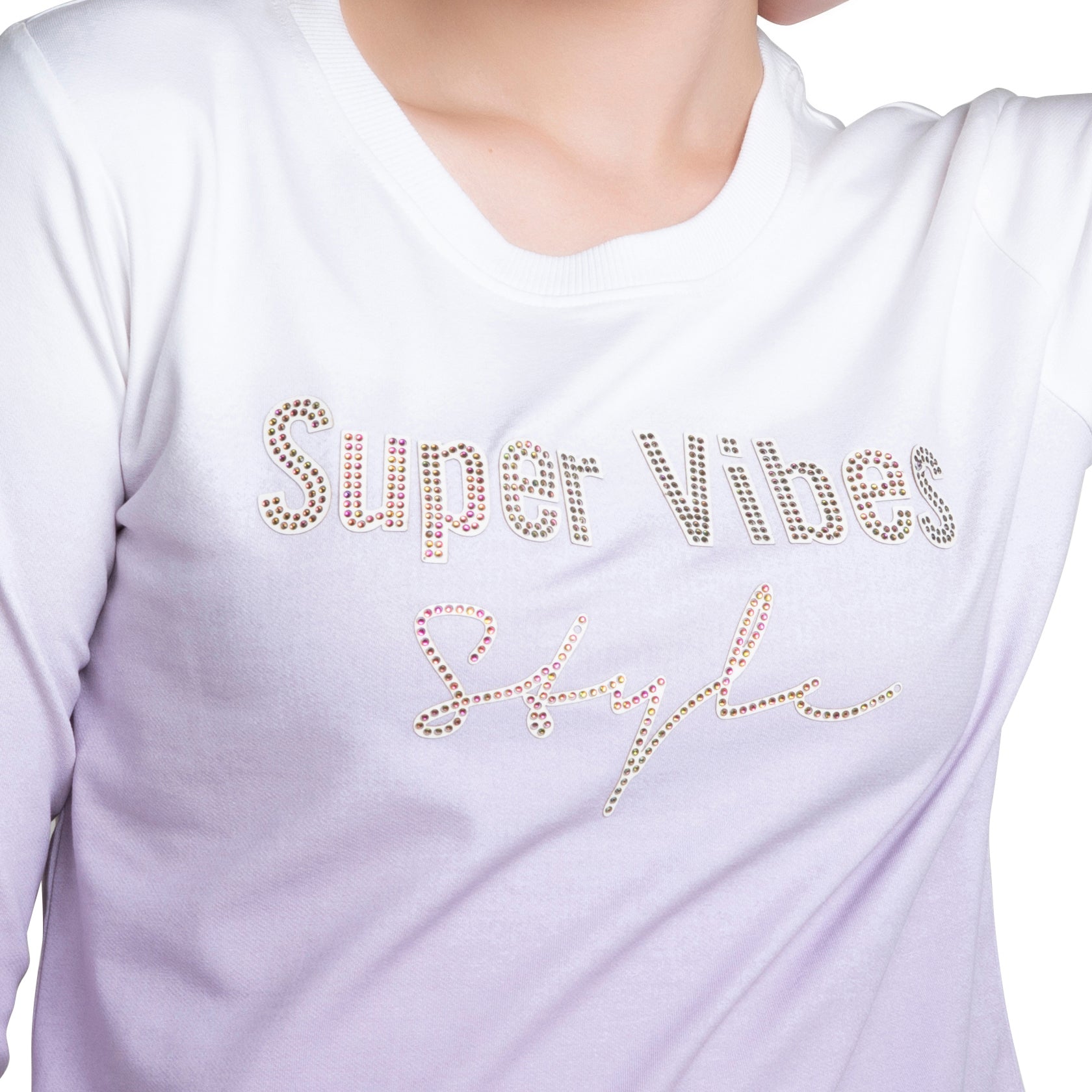 Long Sleeve Chest Printed Ladies Cotton T-shirt Long Sleeve Chest Printed Ladies Cotton T-shirt