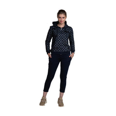 Checker Print Women's Zip-through Hoodie