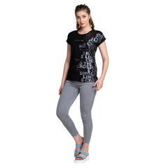Magyar Sleeves Typography Print Cotton T-shirt / Tee For Women.