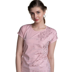 Magyar Sleeves Typography Print Cotton T-shirt / Tee For Women.